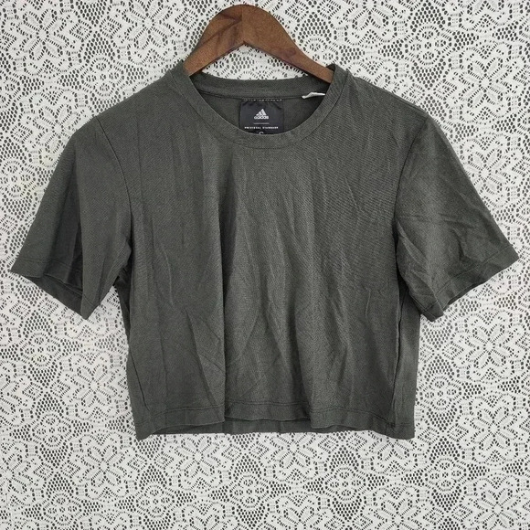 Adidas Short sleeve Breathable Crop top Women's S green - Picture 1 of 8